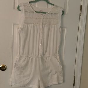 White Romper by Ann Taylor Loft Large, 100% cotton